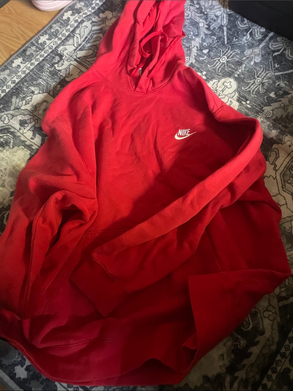 Nike Red Crewneck Hoodie with White Swoosh